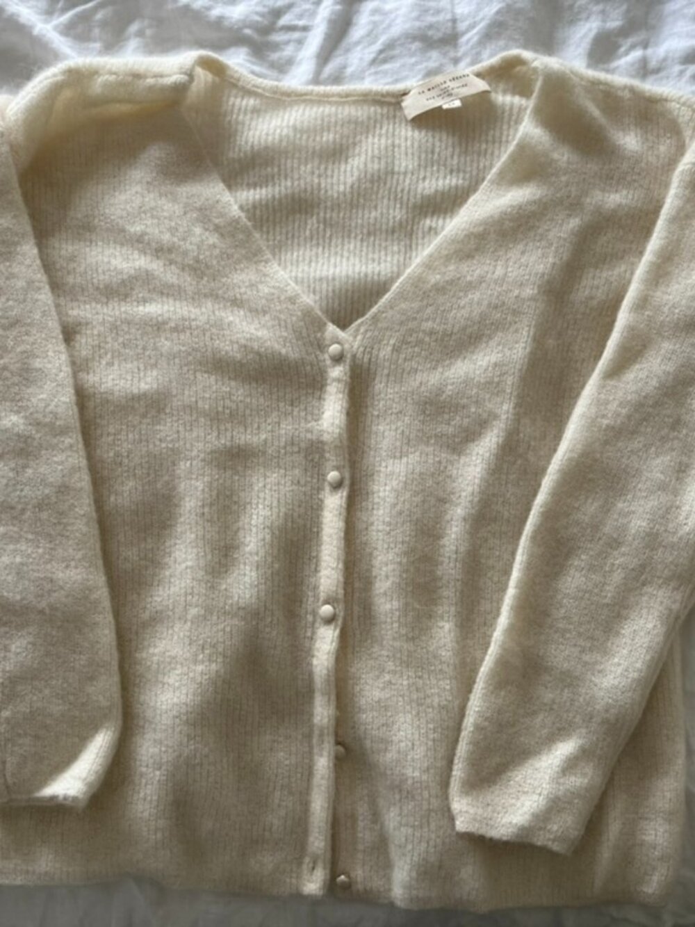 Sézane Barry Cashmere Cardigan (Ecru) - Picture 3 of 6